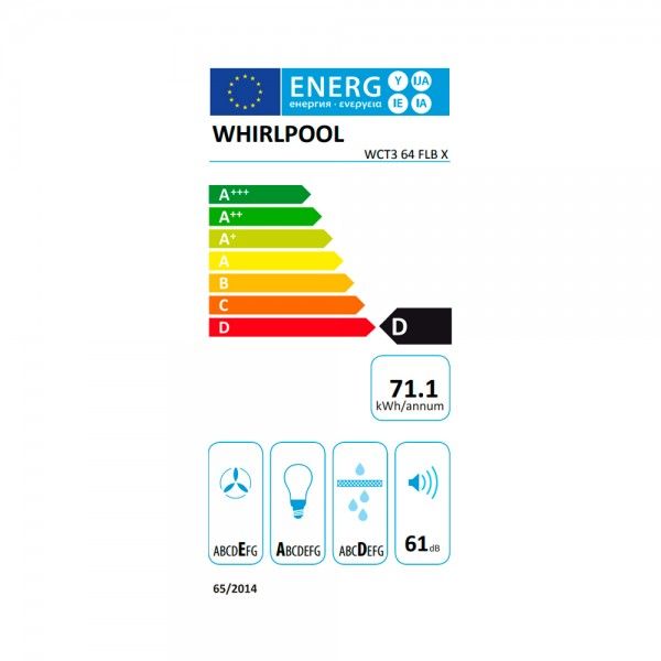 Exaustor de Encastre WHIRLPOOL WCT3 64 FLB X