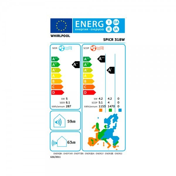 Ar Condicionado WHIRLPOOL SPICR 318W Conjunto (Unidade Exterior e Unidade Interior)