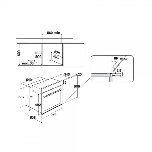 Forno WHIRLPOOL W6 OS4 4S1 H BL