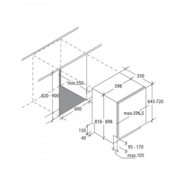 M�quina de Lavar Loi�a de Encastre CANDY CDIN 2DL360PB