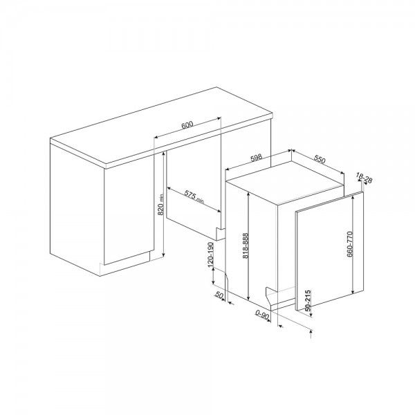 M�quina de Lavar Loi�a de Encastre SMEG STL324BQLLW
