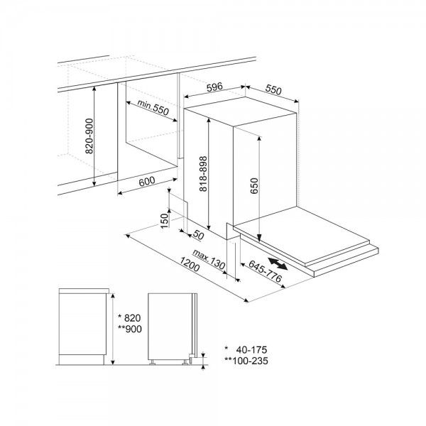 M�quina de Lavar Loi�a de Encastre SMEG STL262D