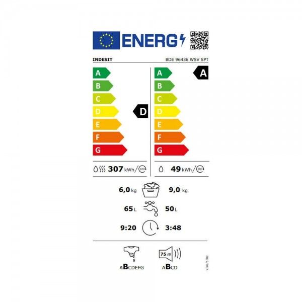 Máquina de Lavar e Secar INDESIT BDE96436WSVSPT Máquina de Lavar e Secar INDESIT BDE96436WSVSPT