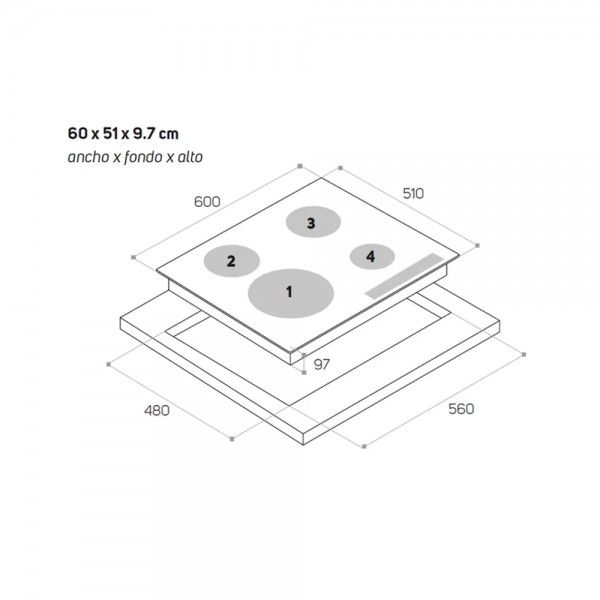 Placa a G�s TAURUS GC4HN