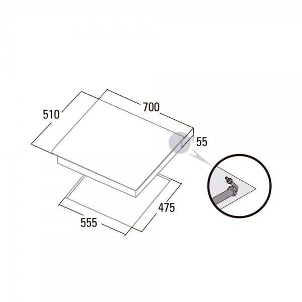 Placa a G�s CATA L 7005 CI BK
