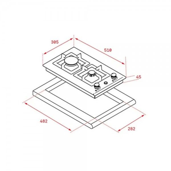 Placa a G�s TEKA EFX 30.1 2G AI AL CI