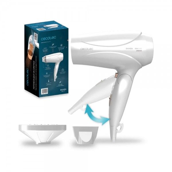 Secador de Cabelo de Viagem CECOTEC Bamba IoniCare TravelWhite 04743