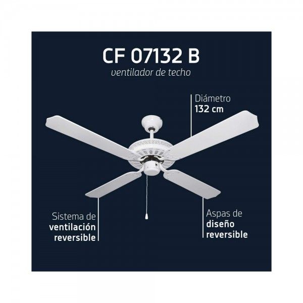 Ventoinha de Teto ORBEGOZO CF 07132 B