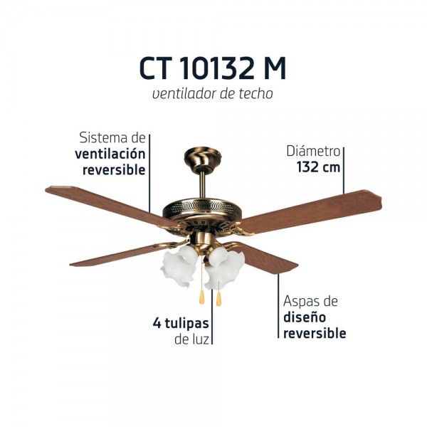 Ventoinha de Teto ORBEGOZO CT-10132 M