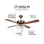 Ventoinha de Teto ORBEGOZO CT-10132 M