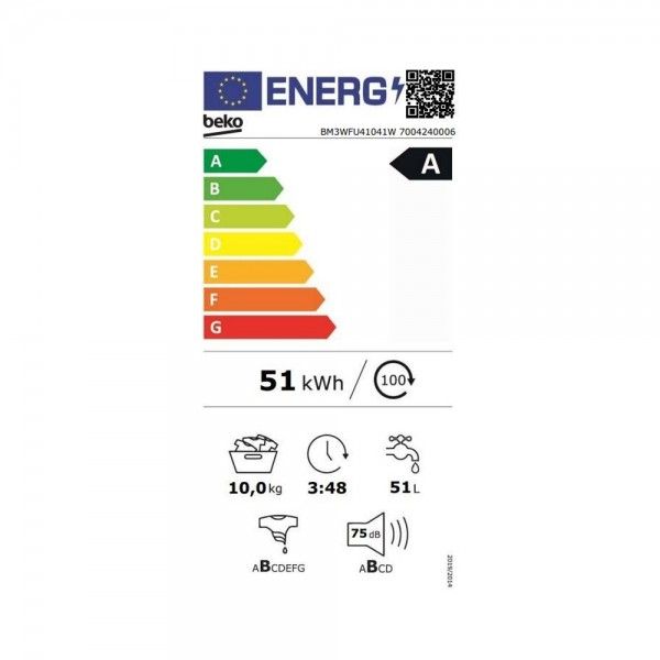 M�quina de Lavar Roupa BEKO EnergySpin BM3WFU41041W