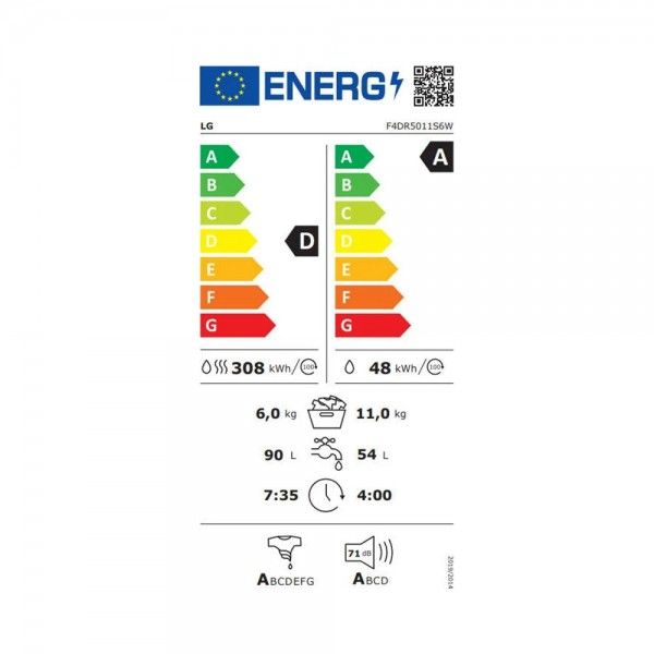 M�quina de Lavar e Secar Roupa LG F4DR5011S6W