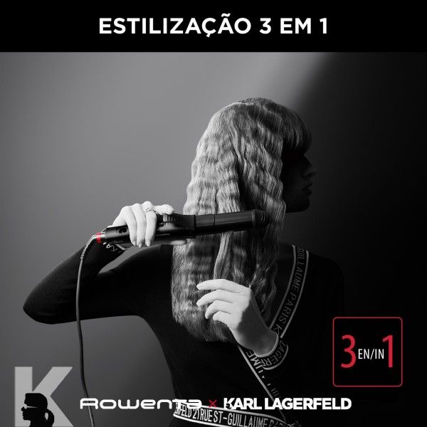 MODELADOR DE CABELO ROWENTA X KARL LAGERFELD MULTISTYLER 3 EM 1 CF451LF0 MODELADOR DE CABELO ROWENTA X KARL LAGERFELD MULTISTYLER 3 EM 1 CF451LF0