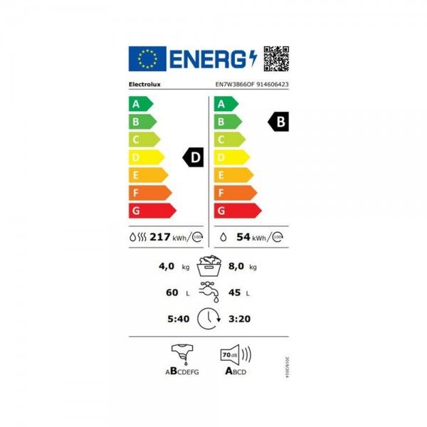 M�quina de Lavar e Secar de Integrar ELECTROLUX S�rie 700 EN7W3866OF