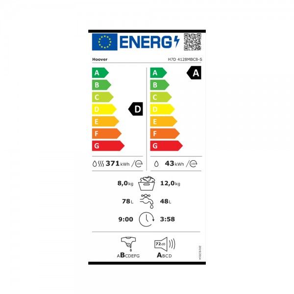 M�quina de Lavar e Secar HOOVER H7D 4128MBC8-S
