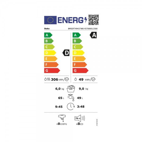M�quina de Lavar e Secar BEKO BM5DFT49437WB