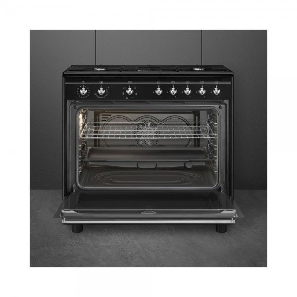 Fog�o com Placa a G�s SMEG CX91GMBL