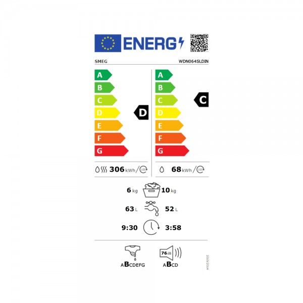 Máquina de Lavar e Secar Roupa SMEG WDN064SLDIN Máquina de Lavar e Secar Roupa SMEG WDN064SLDIN