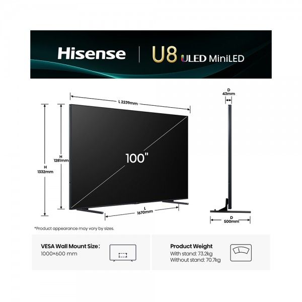 TV HISENSE 100