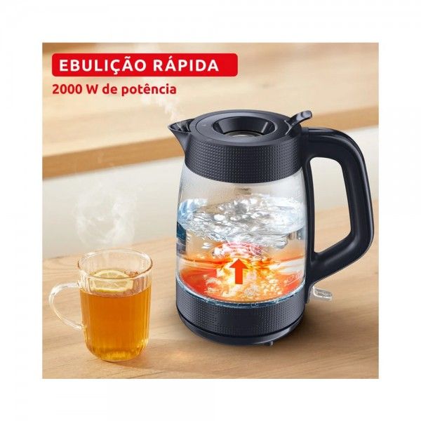 Jarro El�trico MOULINEX Morning Glass Black Knight BY2G08E0