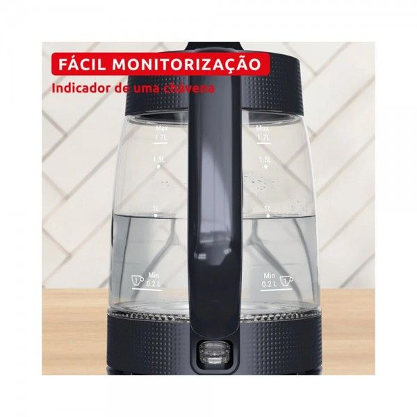Jarro El�trico MOULINEX Morning Glass Black Knight BY2G08E0