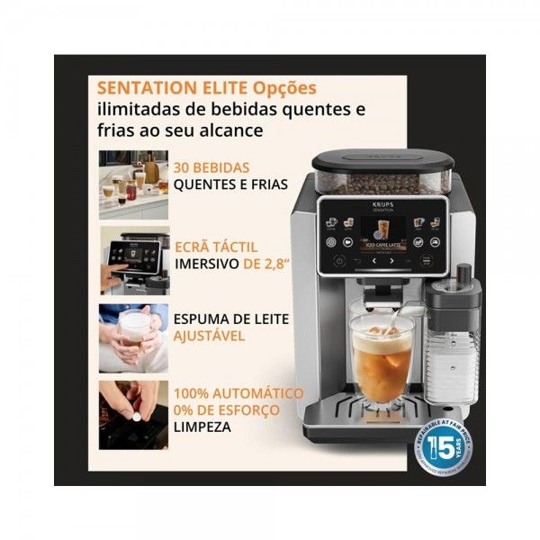 M�quina de Caf� Autom�tica KRUPS Sensation Elite EA918GE0