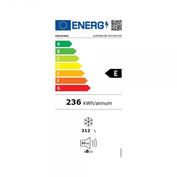 Arca Congeladora Vertical de Encastre ELECTROLUX EUN7NE18S