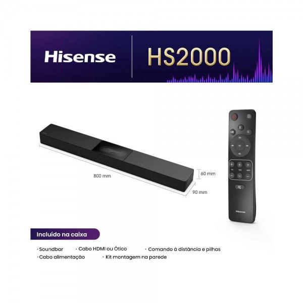Soundbar HISENSE S�rie HS 2.1 HS2000