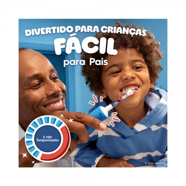 Escova de Dentes El�trica Pro Kids 3+ Spiderman  ORAL-B D103.413.2KX